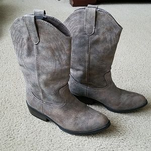 Mossimo Cowboy Boots Gray-Brown Stonewashed Boot